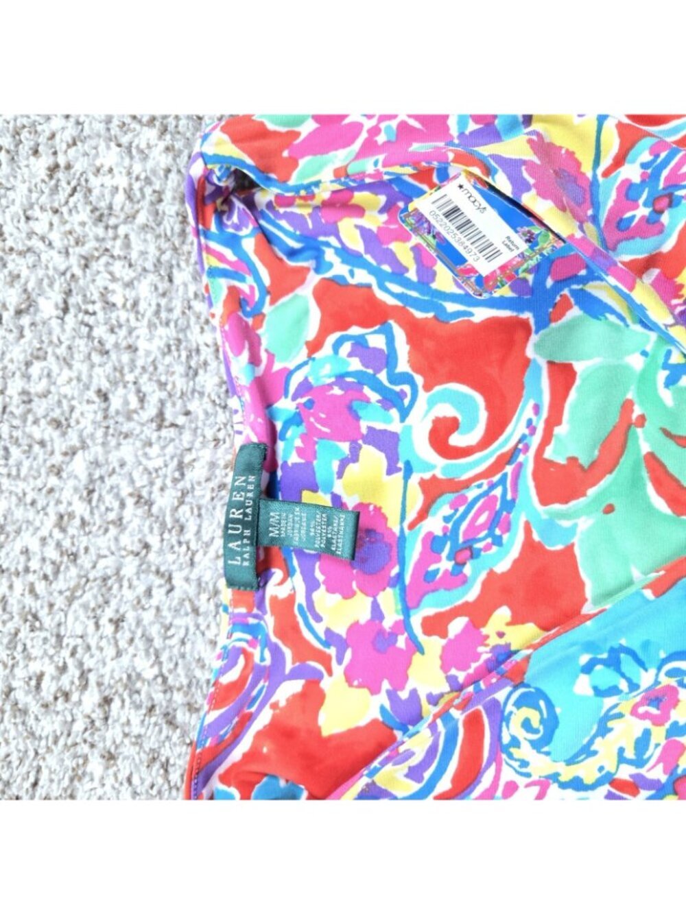 Lauren Ralph Lauren Dress Womens Medium Paisley Colorful Sleeveless Summer Tags - Picture 2 of 6
